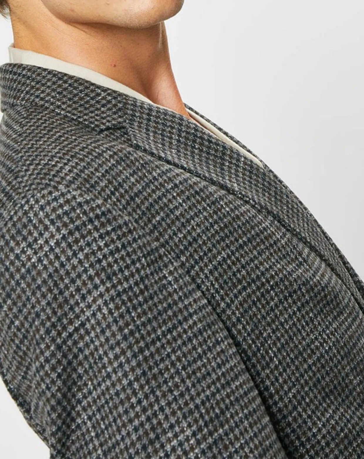 Homme Hackett London Vestes, Blousons^Veste en Laine mélangée à imprimé pied-de-poule marron/gris