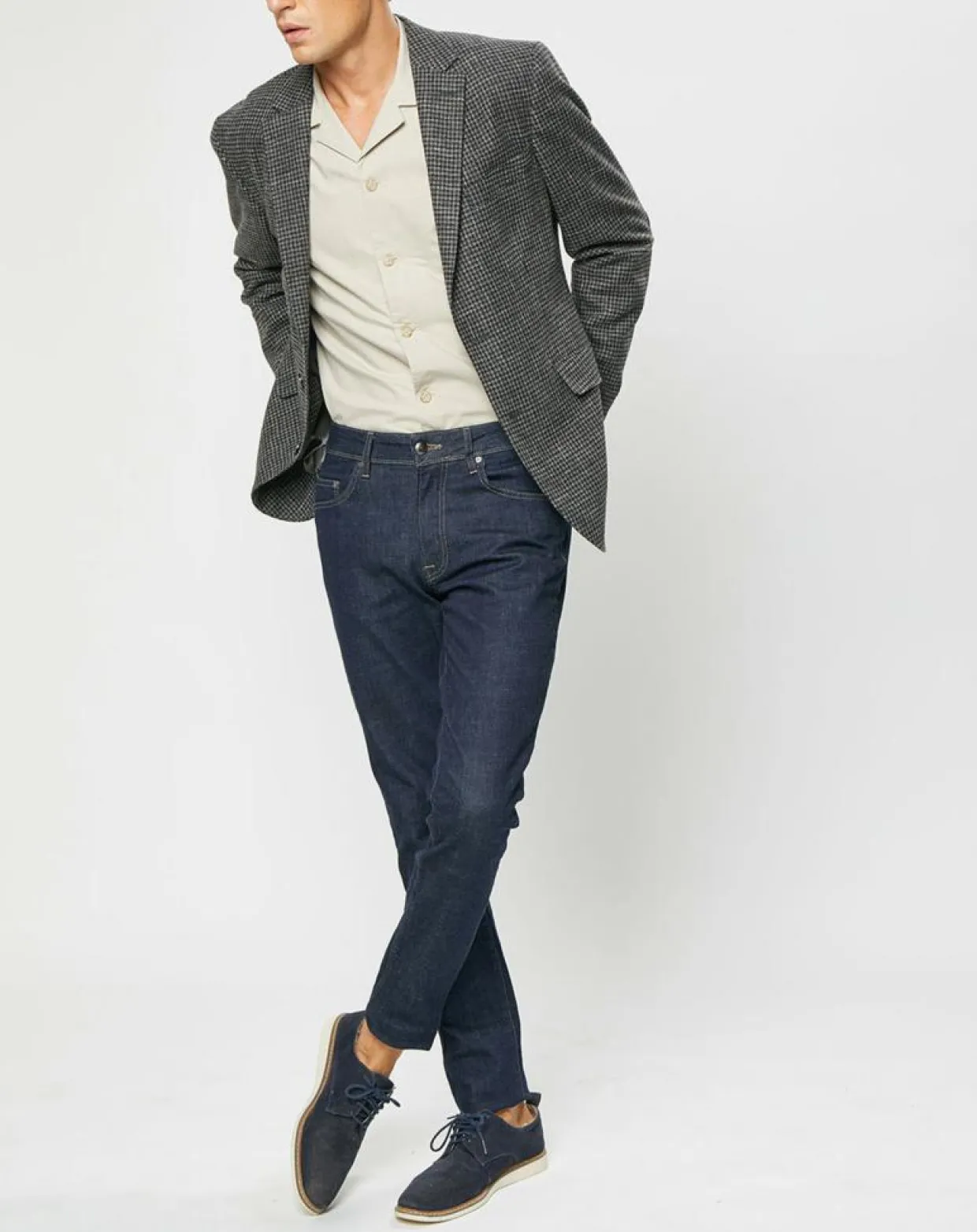 Homme Hackett London Vestes, Blousons^Veste en Laine mélangée à imprimé pied-de-poule marron/gris