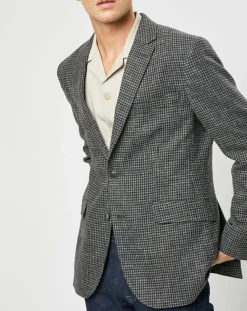 Homme Hackett London Vestes, Blousons^Veste en Laine mélangée à imprimé pied-de-poule marron/gris