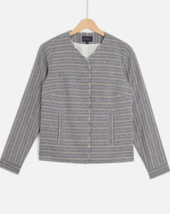 Veste en Laine mélangée Danila rayée bleu marine-Caroll Best