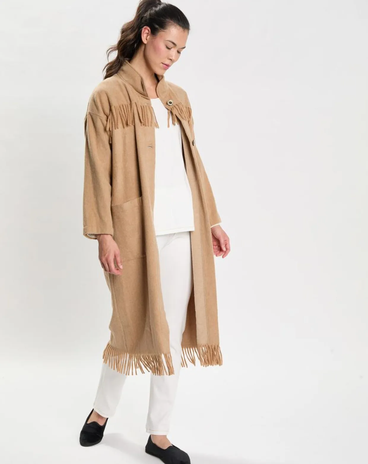 Femme Le Chat Lingerie, Nuit^Veste en Laine mélangée Foehn beige