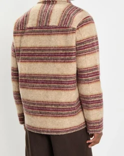 Homme Marc O'Polo Vestes, Blousons^Veste en Laine mélangée rayée beige/rouge