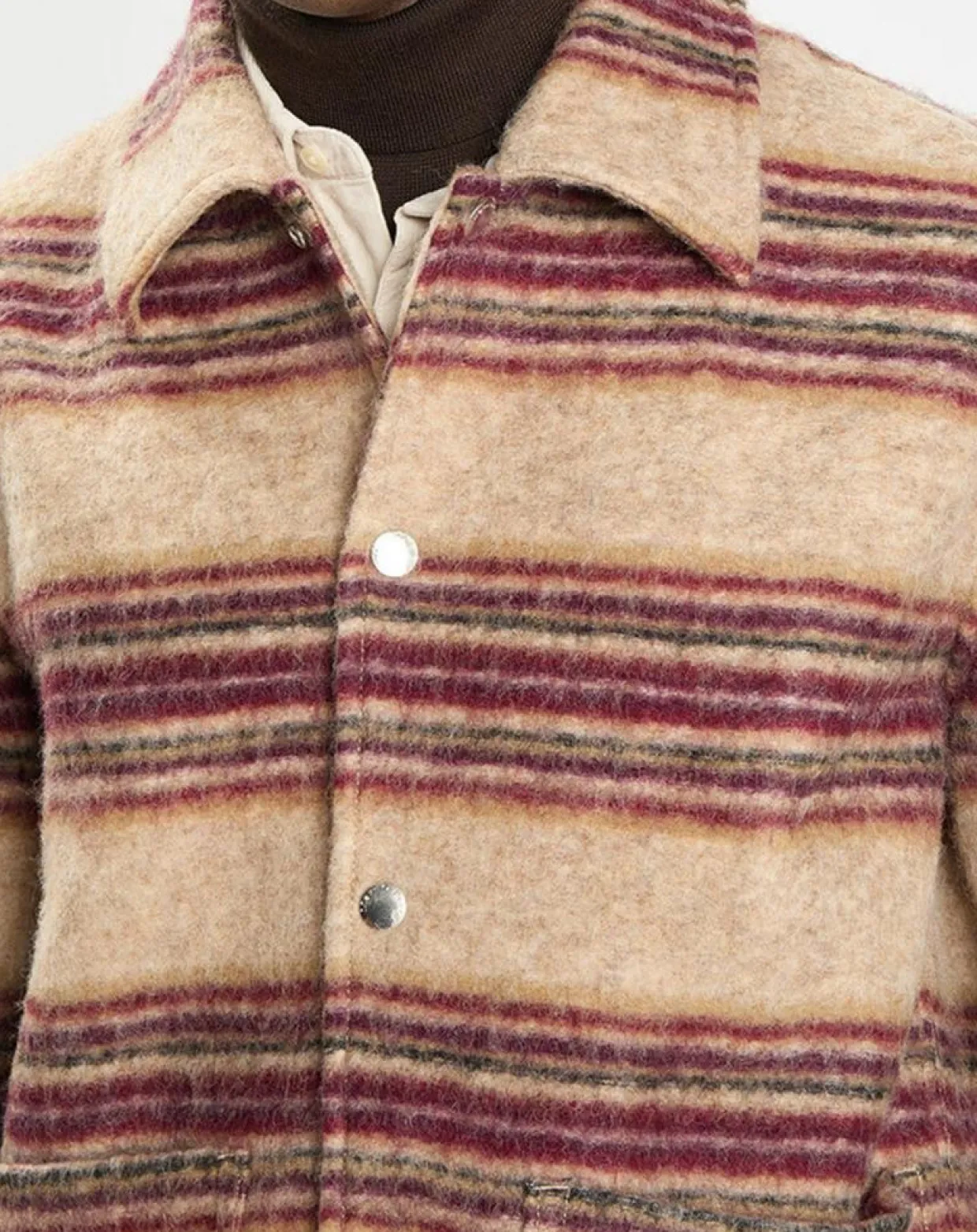 Homme Marc O'Polo Vestes, Blousons^Veste en Laine mélangée rayée beige/rouge