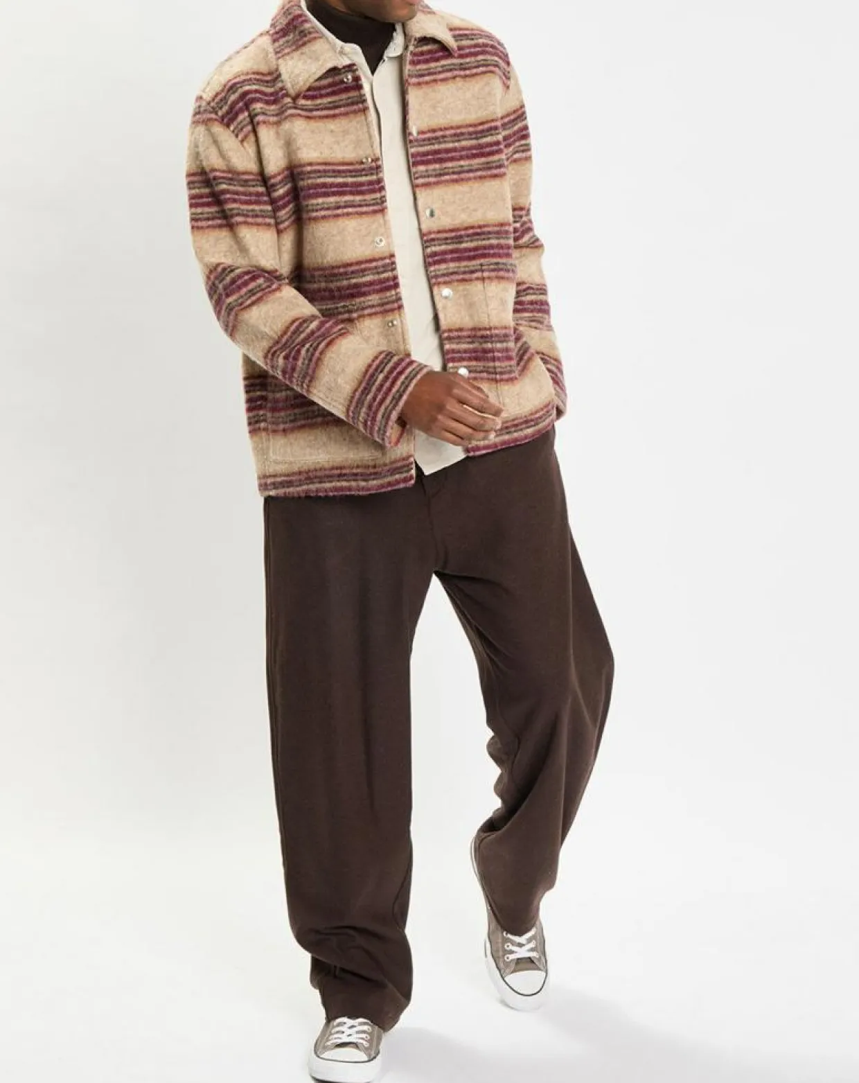 Homme Marc O'Polo Vestes, Blousons^Veste en Laine mélangée rayée beige/rouge