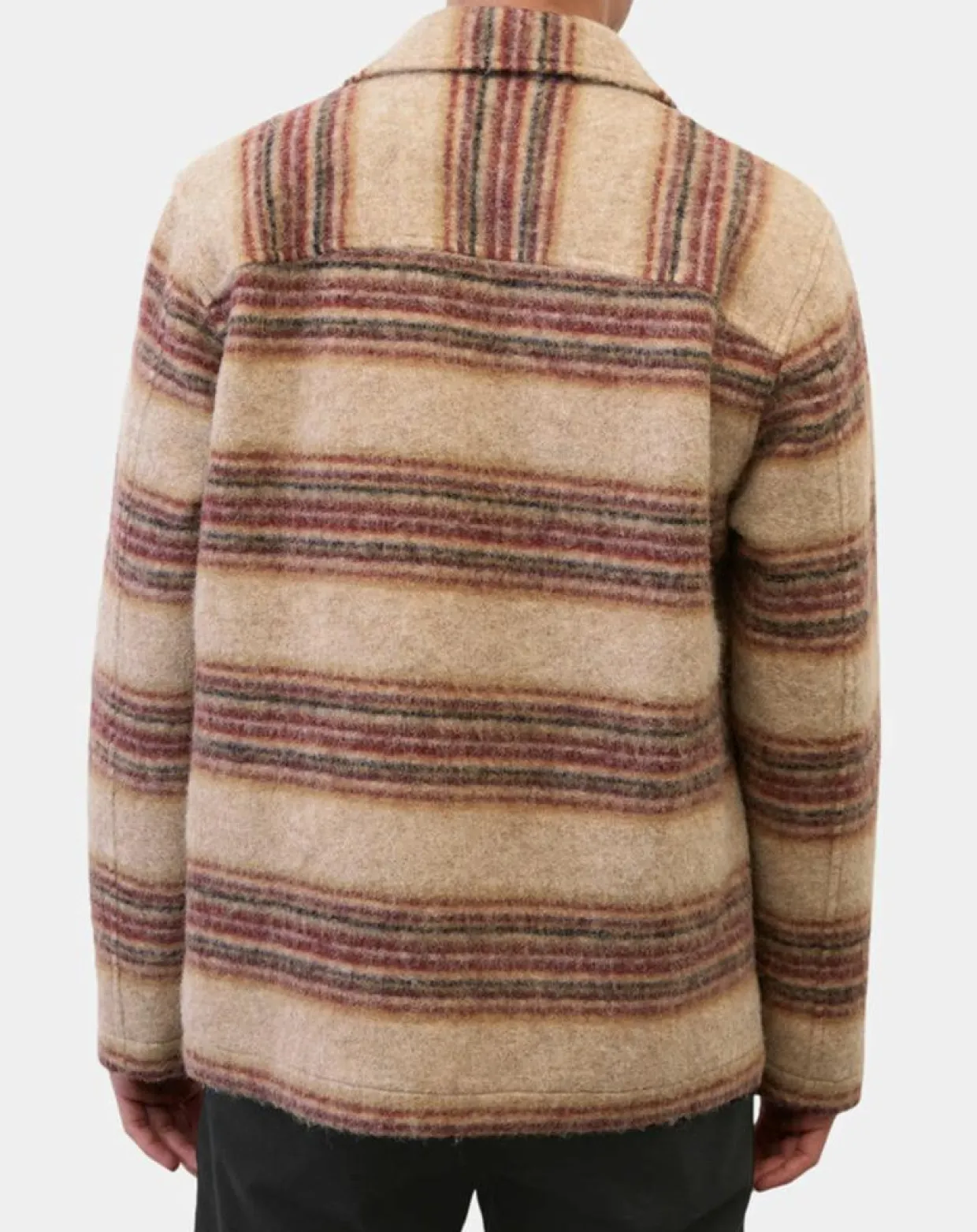 Homme Marc O'Polo Vestes, Blousons^Veste en Laine mélangée rayée beige/rouge
