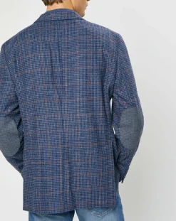 Veste en Laine mélangée Tartan imprimée bleue-Hackett London Sale