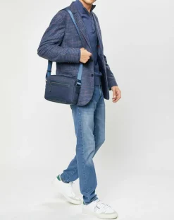 Veste en Laine mélangée Tartan imprimée bleue-Hackett London Sale