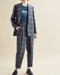 Femme Chloé Stora Vestes, Blousons^Veste en Laine mélangée Ulla à carreaux grise