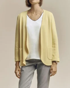 Veste en Laine mélangée Vague jaune mimosa-Devernois Outlet