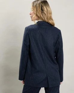 Veste en Laine mélangée Velize rayures brutes/marine-Hartford Best