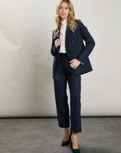Veste en Laine mélangée Velize rayures brutes/marine-Hartford Best
