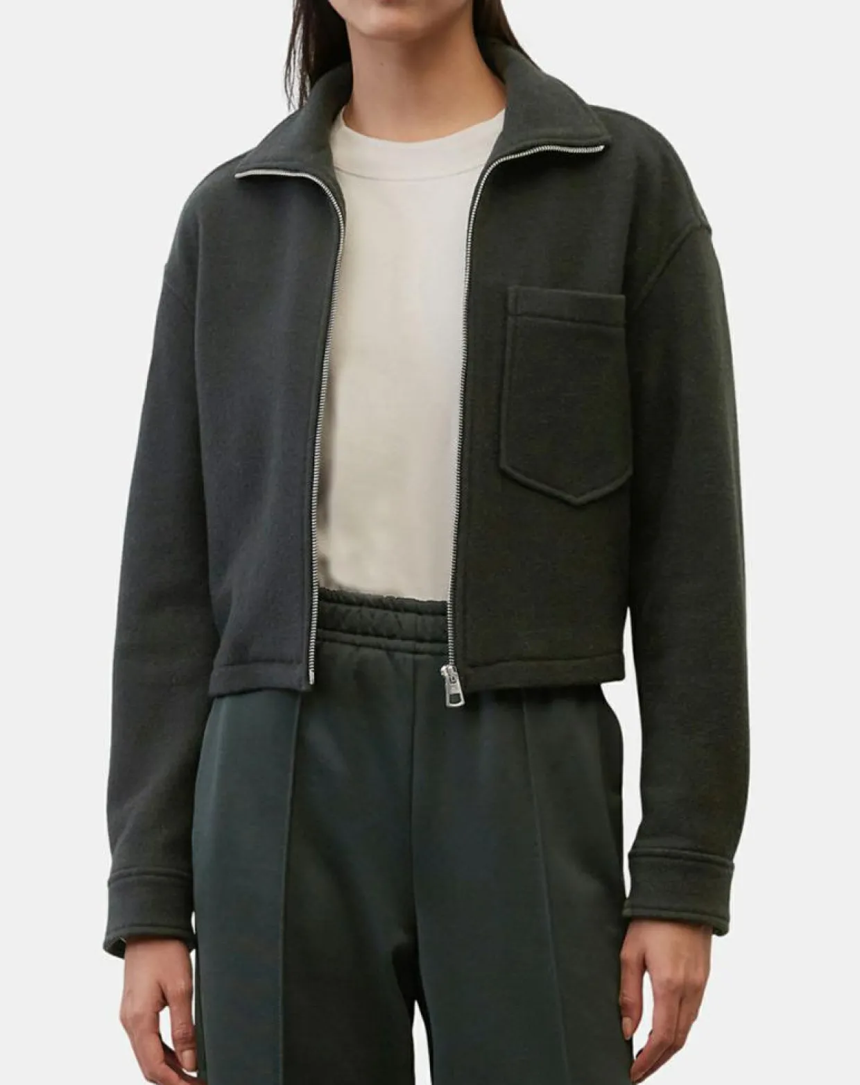 Femme Marc O'Polo Vestes, Blousons^Veste en Laine mélangée vert foncé