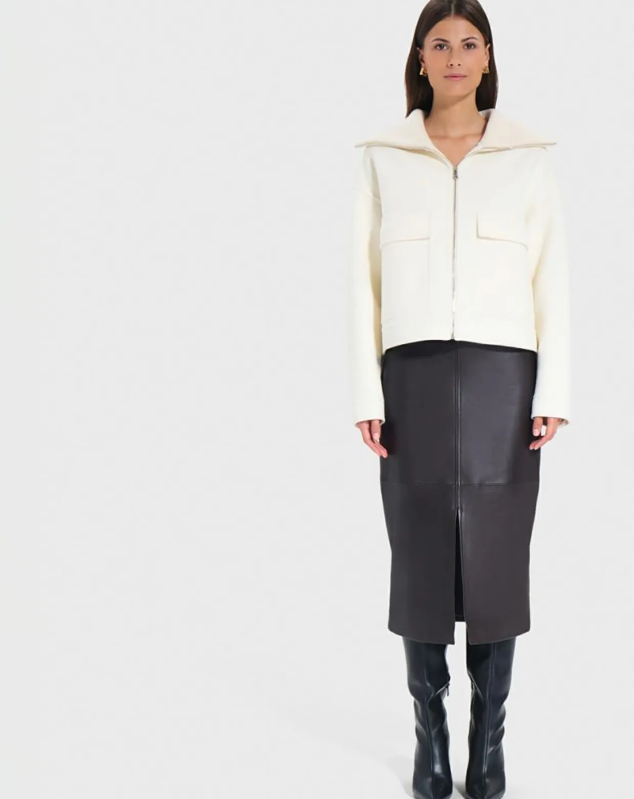 Veste en Laine mélangée Vivienna écrue-Zapa Clearance