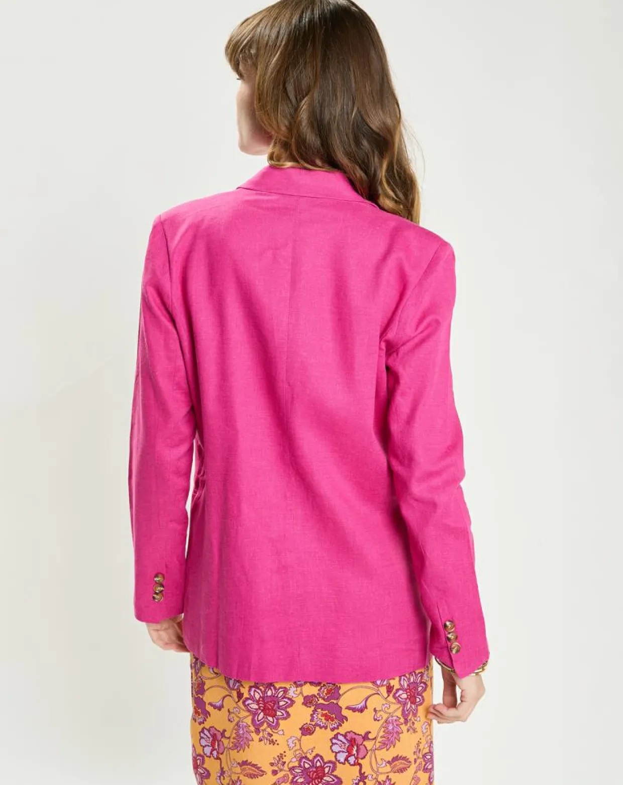 Veste en Lin & Coton Vivano fushia-La Petite Etoile Discount