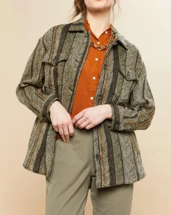 Femme Hartford Vestes, Blousons^Veste en Lin & Coton Voltige beige/noir