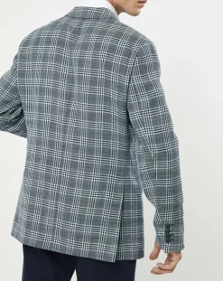 Homme Hackett London Vestes, Blousons^Veste en Lin & Laine mélangés Claire imprimée prince de galles bleue