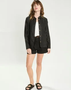 Veste en Lin mélangé Fauline noire-La Petite Etoile Sale