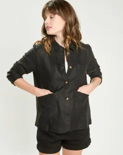 Veste en Lin mélangé Fauline noire-La Petite Etoile Sale