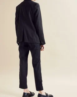 Veste en Lin mélangé Victoire noire-Chloé Stora Outlet