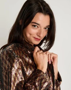 Femme See u Soon Vestes, Blousons^Veste en sequins Louna café