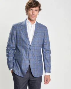 Homme Hackett London Vestes, Blousons^Veste en Soe & Laine à imprimé Prince de Galles bleue