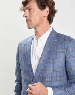 Homme Hackett London Vestes, Blousons^Veste en Soe & Laine à imprimé Prince de Galles bleue