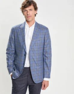 Homme Hackett London Vestes, Blousons^Veste en Soe & Laine à imprimé Prince de Galles bleue