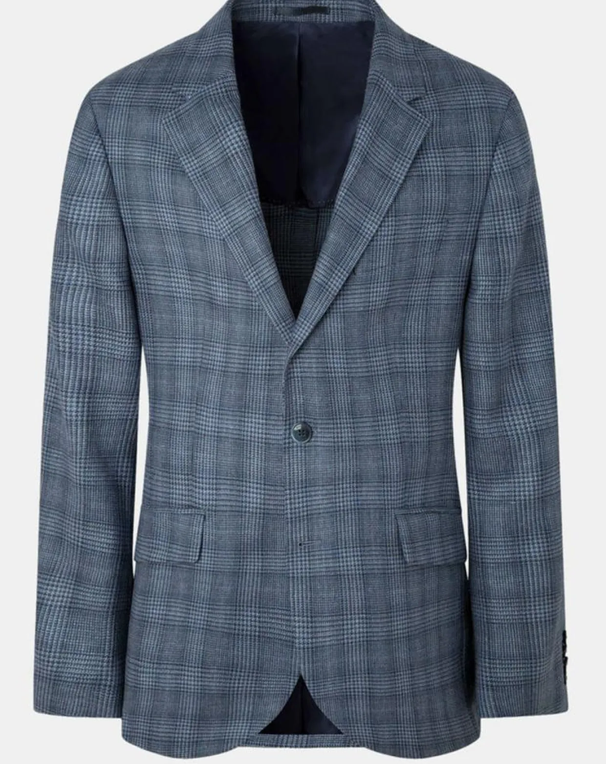 Veste en Soie & Laine Check à imprimé Prince de Galles bleu moyen-Hackett London Hot