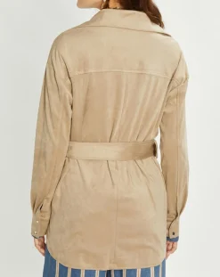 Veste en Suédine Lou sable-Lauren Vidal Outlet