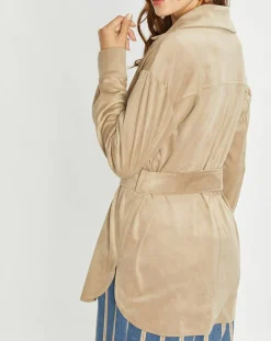 Veste en Suédine Lou sable-Lauren Vidal Outlet