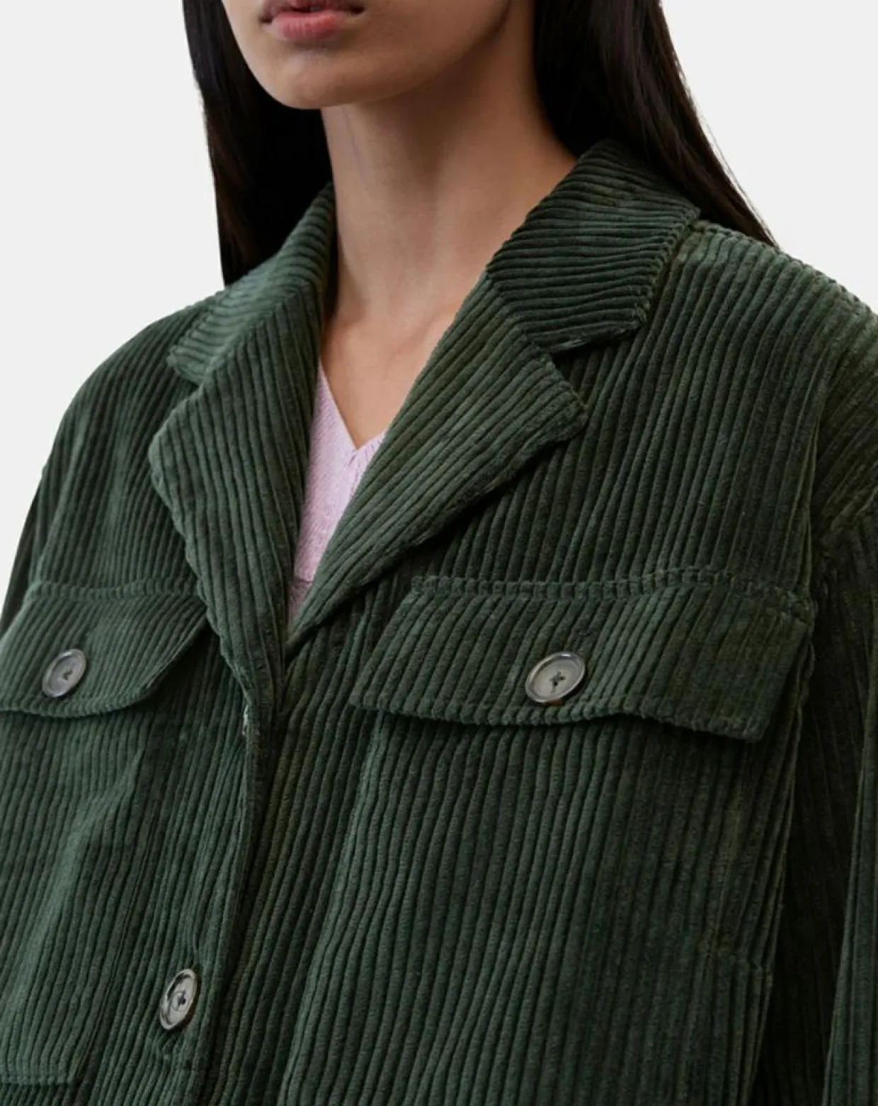 Veste en Velours côtelé 100% Coton Bio vert foncé-Marc O'Polo Discount
