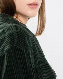 Veste en Velours côtelé 100% Coton Bio vert foncé-Marc O'Polo Discount
