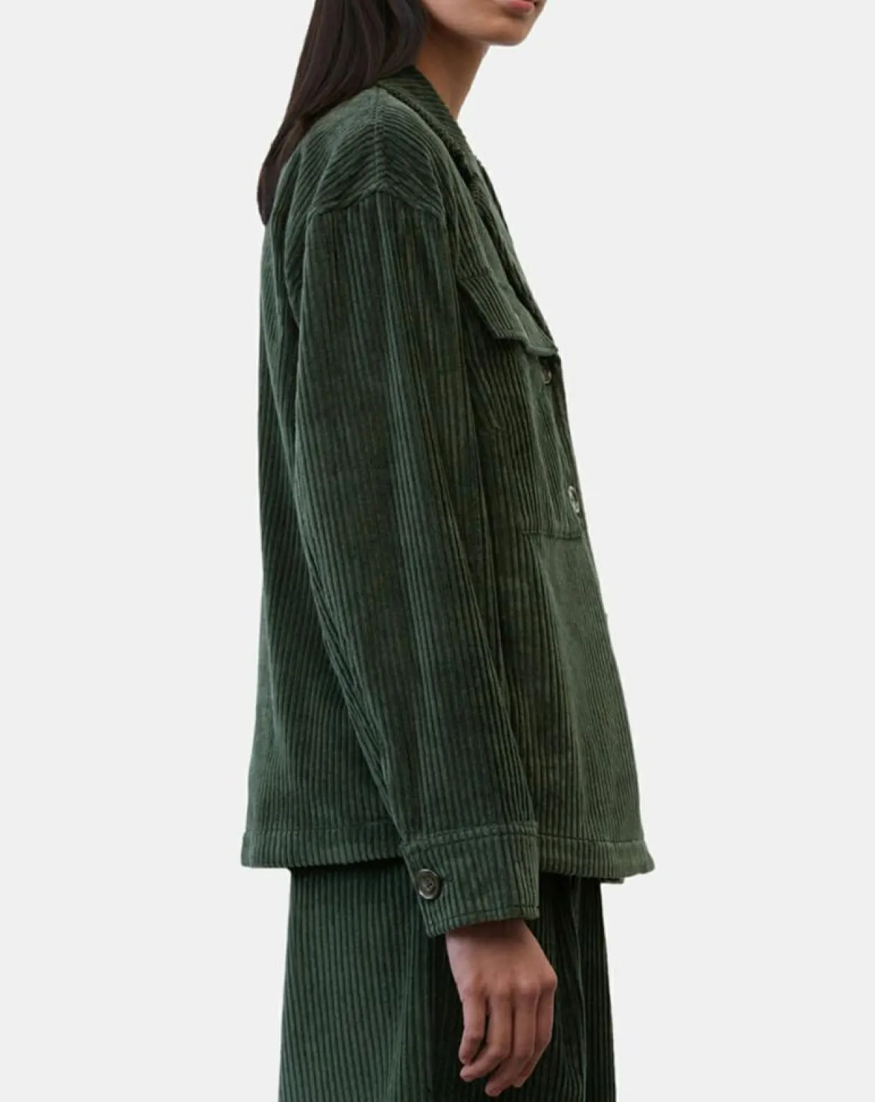 Veste en Velours côtelé 100% Coton Bio vert foncé-Marc O'Polo Discount