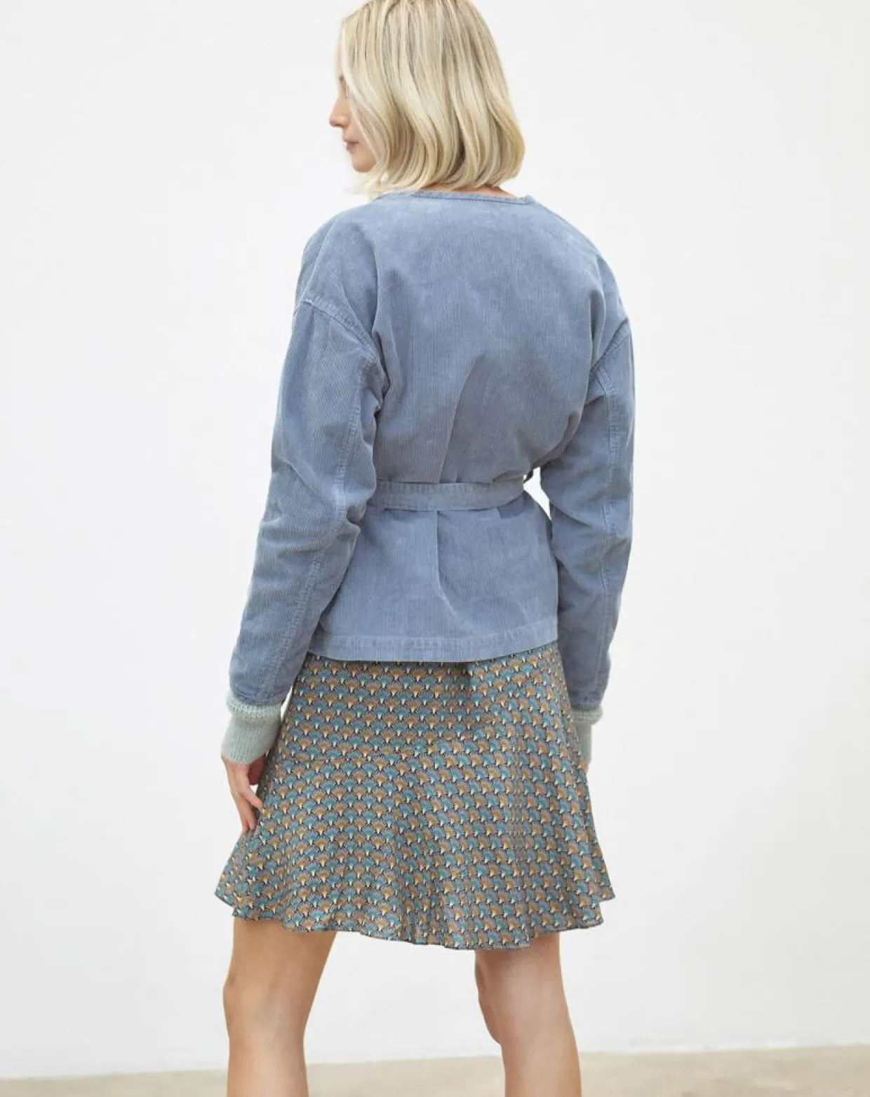 Veste en Velours côtelé Lola bleu violet-Caroll New