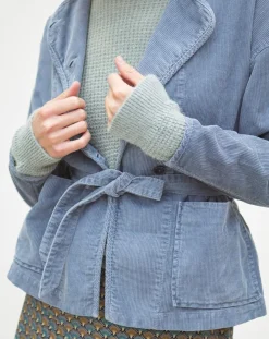 Veste en Velours côtelé Lola bleu violet-Caroll New