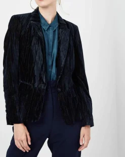 Femme See u Soon Vestes, Blousons^Veste en Velours Panais rayée noire