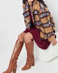 Veste fourrée en Laine mélangée Vitelotte beige foncé/multicolore-See u Soon Outlet