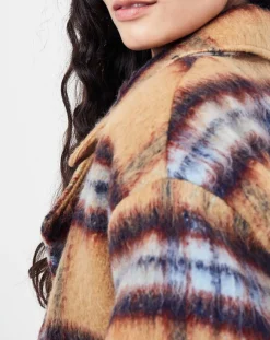 Veste fourrée en Laine mélangée Vitelotte beige foncé/multicolore-See u Soon Outlet