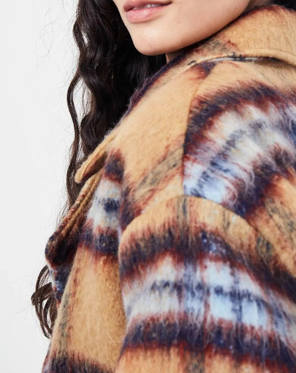 Veste fourrée en Laine mélangée Vitelotte beige foncé/multicolore-See u Soon Outlet