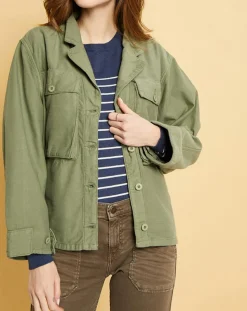 Femme Acquaverde Vestes, Blousons^Veste Gabardine Ashley kaki clair