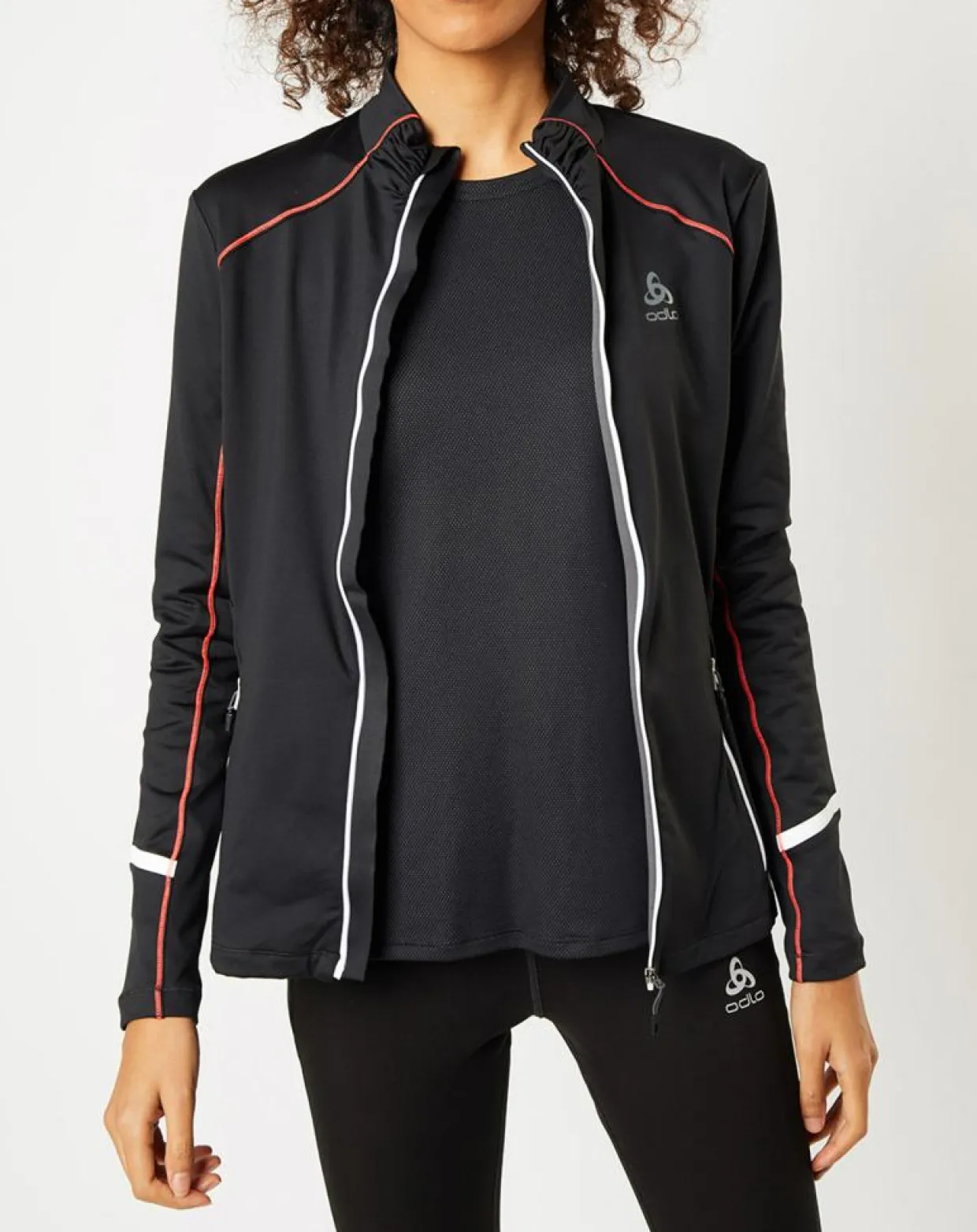 Femme Odlo Vestes, Blousons^Veste intermédiaire technique Allalin noir/rose/blanc