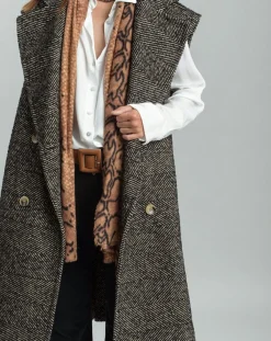 Veste longue sans manches en Laine mélangée Elsa noire-Lauren Vidal Hot