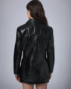 Femme Manoush Vestes, Blousons^Veste longue vinyle noire