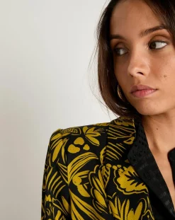 Veste Louise satinée imprimée jaune-See u Soon Clearance