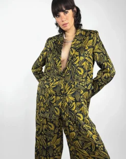 Veste Louise satinée imprimée jaune-See u Soon Clearance