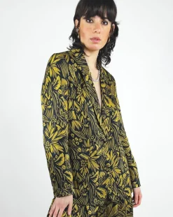 Veste Louise satinée imprimée jaune-See u Soon Clearance