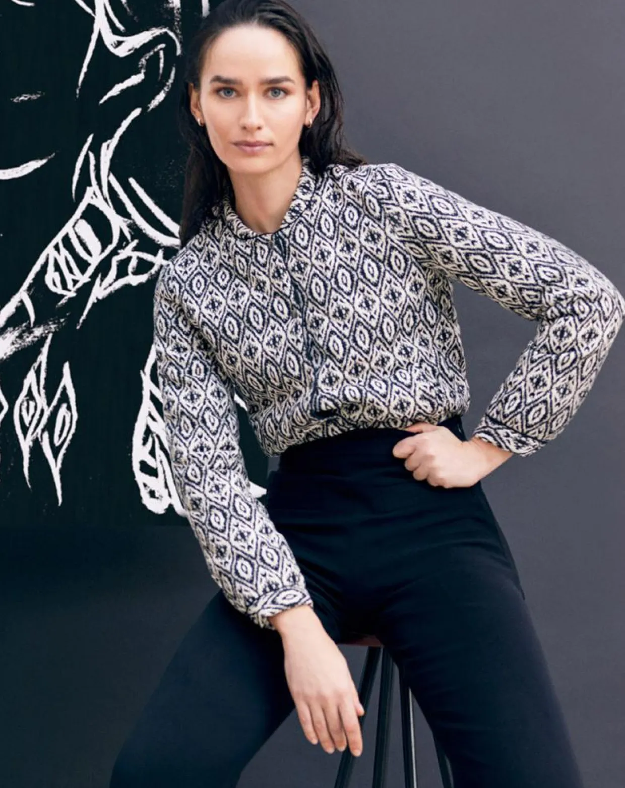 Femme Caroll Vestes, Blousons^Veste matelassée Athenes imprimée noire