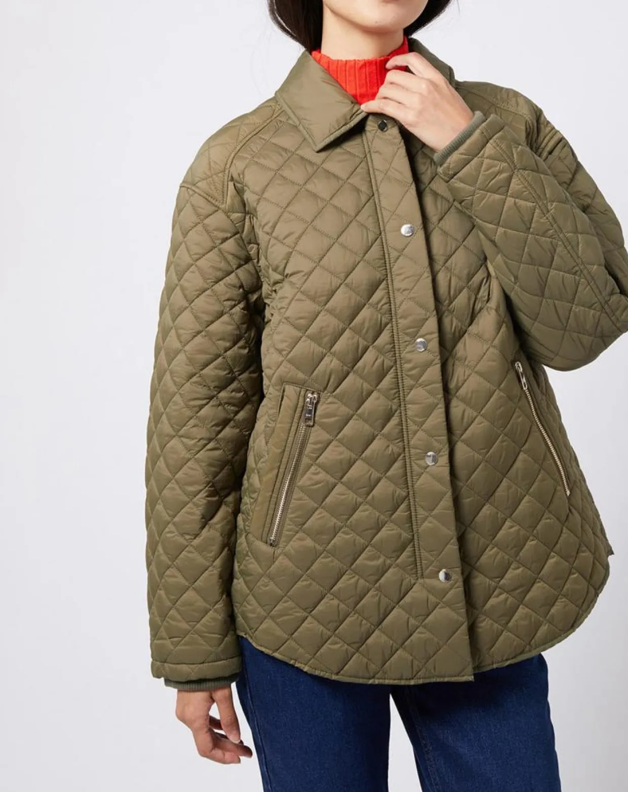 Femme Esprit Manteaux^Veste matelassée light coupe ample type chasse kaki