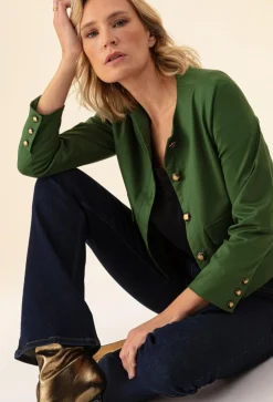 Femme Bleu Blanc Rouge Vestes, Blousons^Veste Parado vert