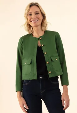 Femme Bleu Blanc Rouge Vestes, Blousons^Veste Parado vert